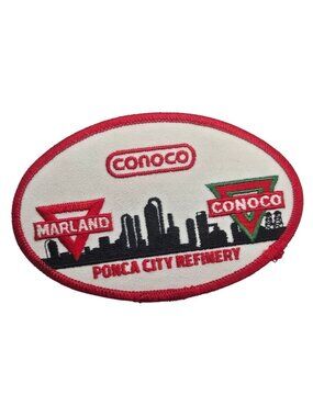 Conoco Oil Ponca City Refinery Patch Oval Marland Vintage Collectible